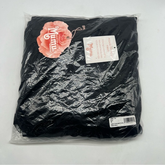 Show me your mumu caitlin ruffle maxi dress black chiffon size xxs and xs - Picture 4 of 10